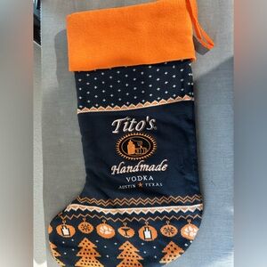Tito's Handmade Vodka Holiday Stocking - Orange and Black